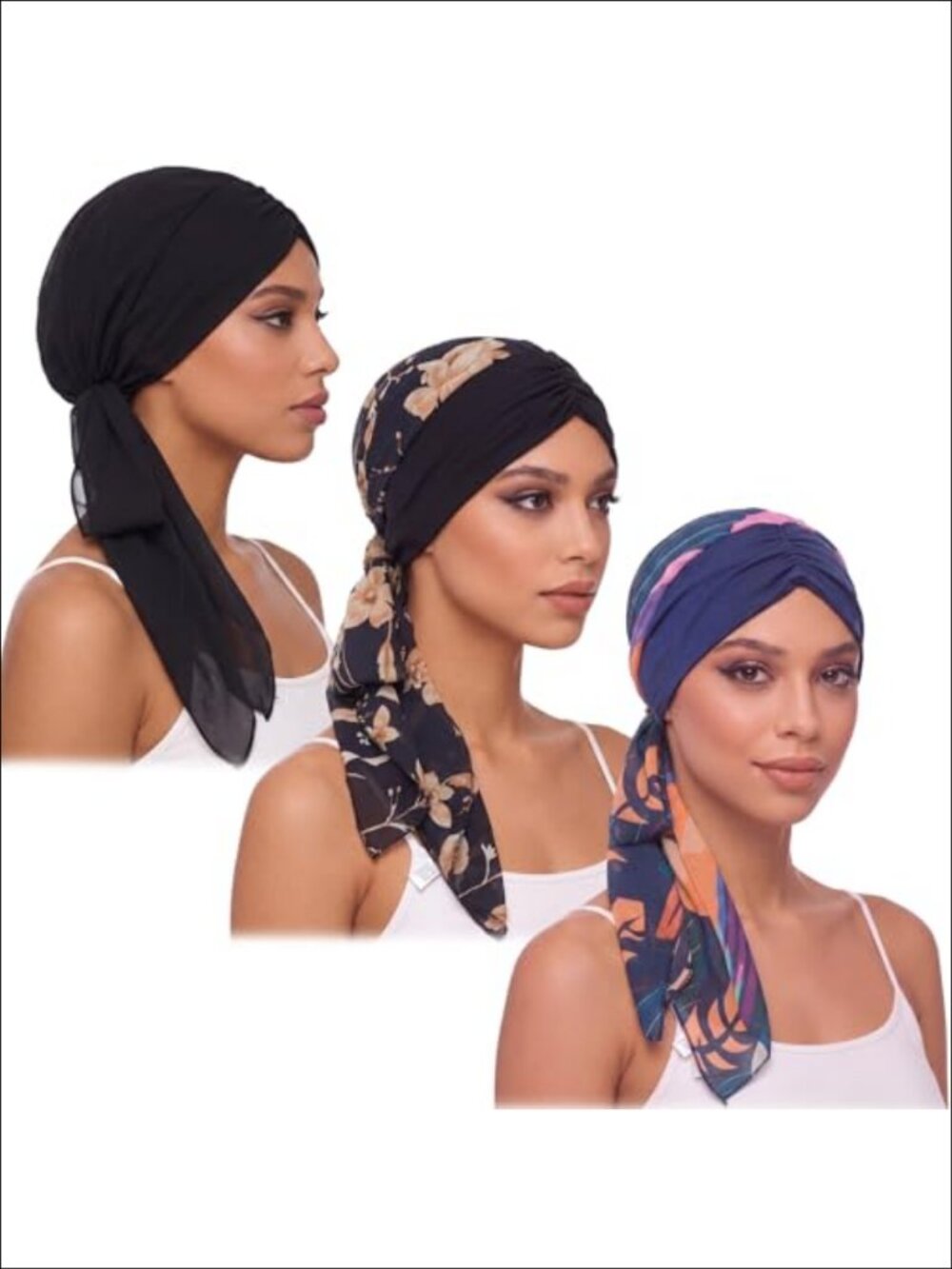 Pre Tied Chemo Headwear Slip On Turban Beanie for Women Hair Loss